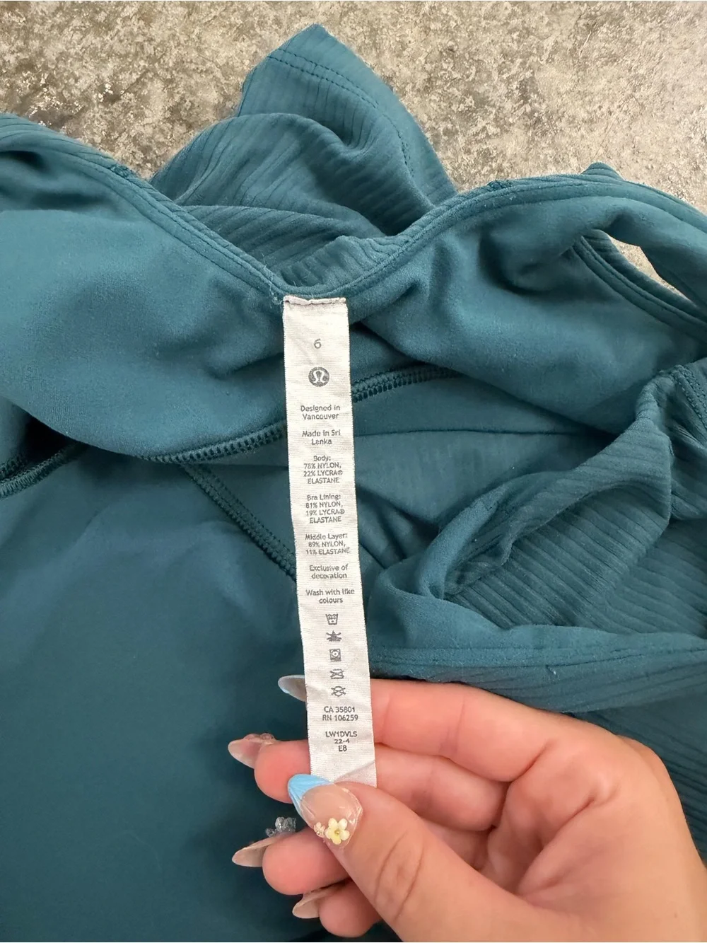 lululemon Teal Ribbed Medium-Support Sports Bra